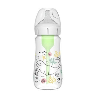 Dr. Brown's Anti-Colic Options+ PP Wide Neck 9oz/270ml Bottle, Multi Dino/Ocean Whale, 1 Bottle, Level 1 Teat