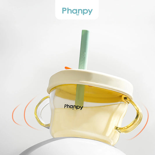Phanpy Multipurpose Sippy Straw Cup 240ml - PPSU , White
