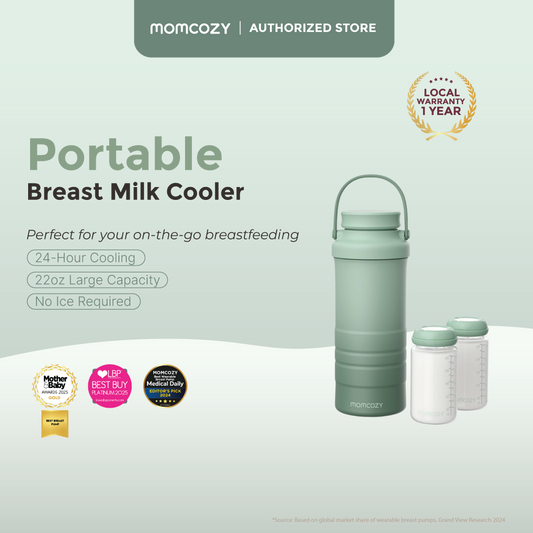 Momcozy 22oz Portable Breast Milk Cooler for Outdoor with 2pcs Baby Bottles