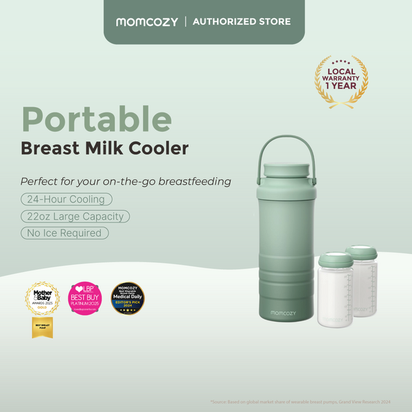 Momcozy 22oz Portable Breast Milk Cooler for Outdoor with 2pcs Baby Bottles