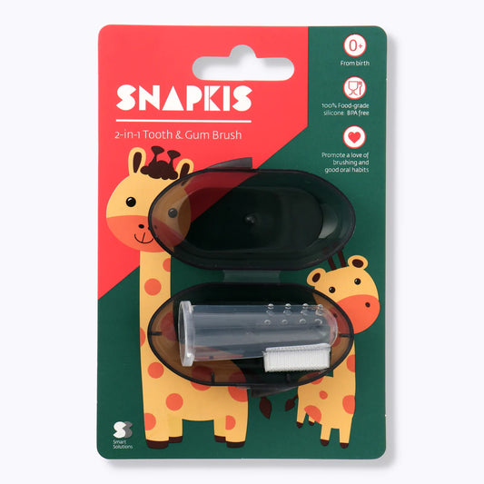Snapkis 2-In-1 Tooth & Gum Brush Grey