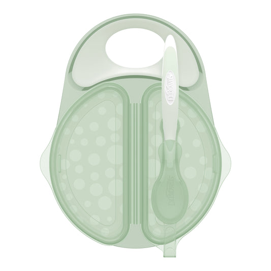 Dr Brown's Travel Fresh Baby Toddler Feeding Bowl & Snap-In Spoon (1-pack)
