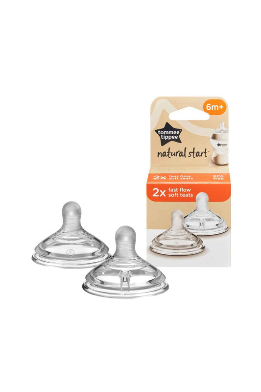 Tommee Tippee Teat Pk2 Natural Start Soft 
Fast Flow