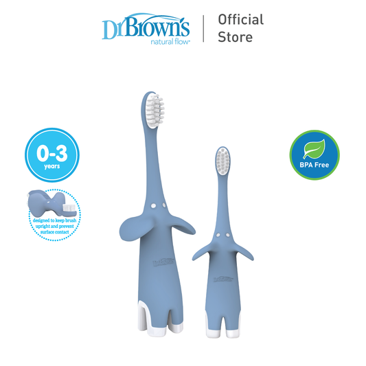 Dr Brown's Infant-To-Toddler Toothbrush, Elephant - Pink/Blue