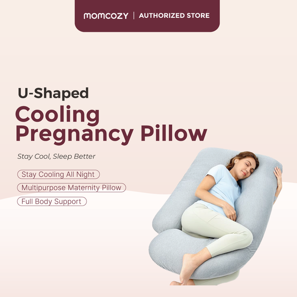 Momcozy U-Shaped Cooling Fabric pregnancy Pillow