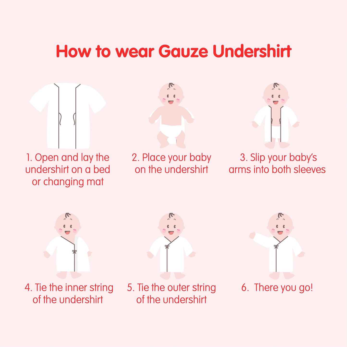 Suzuran Baby Gauze Undershirt 2pcs (Long/Short)