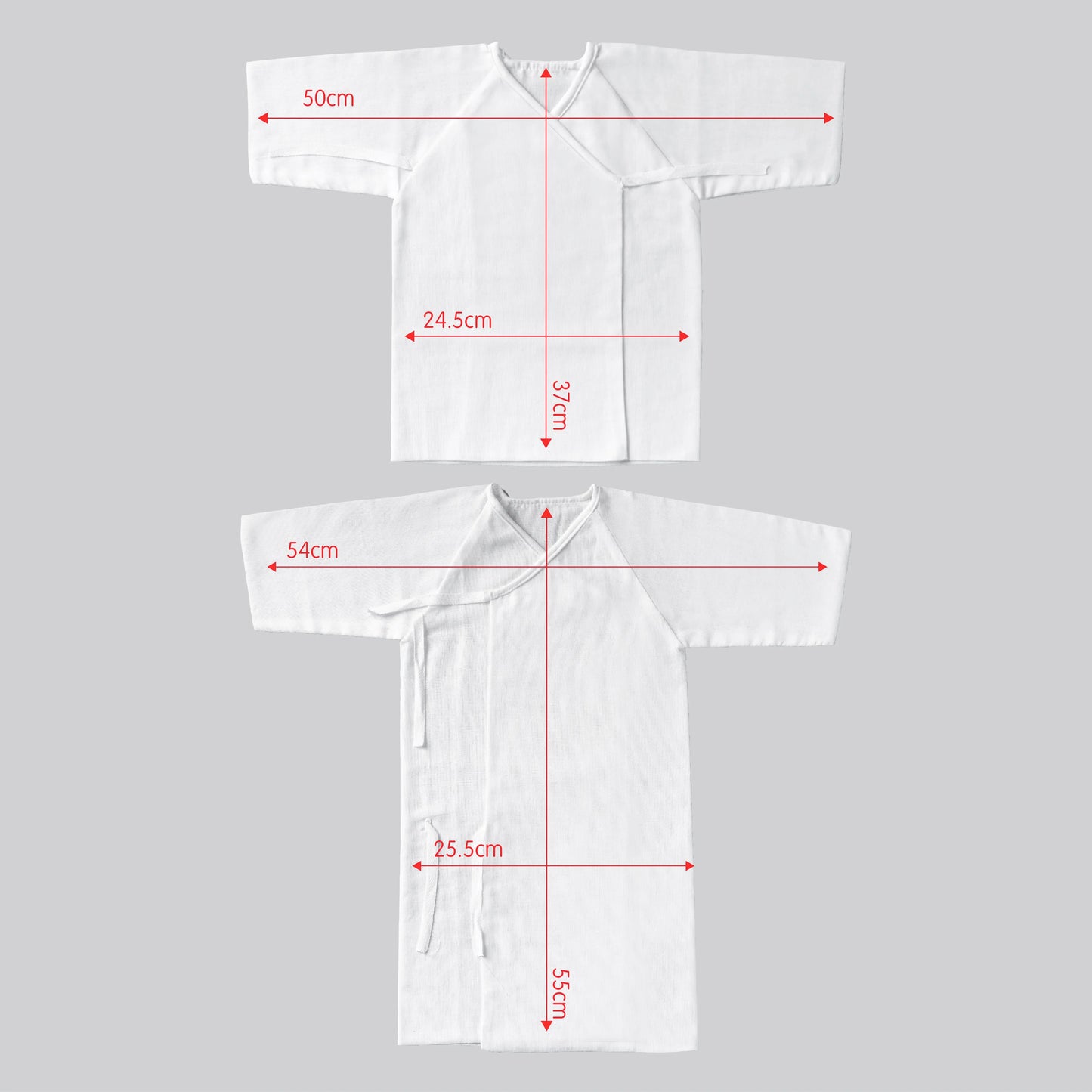 Suzuran Baby Gauze Undershirt 2pcs (Long/Short)