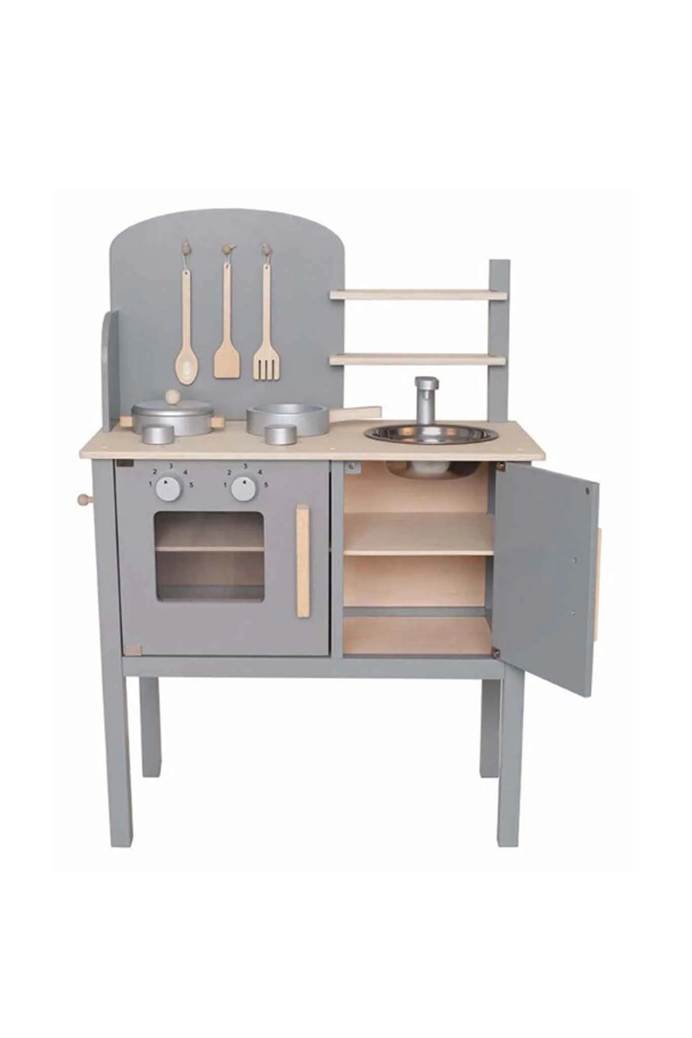 Jabadabado Kitchen With Pot & Pan Grey