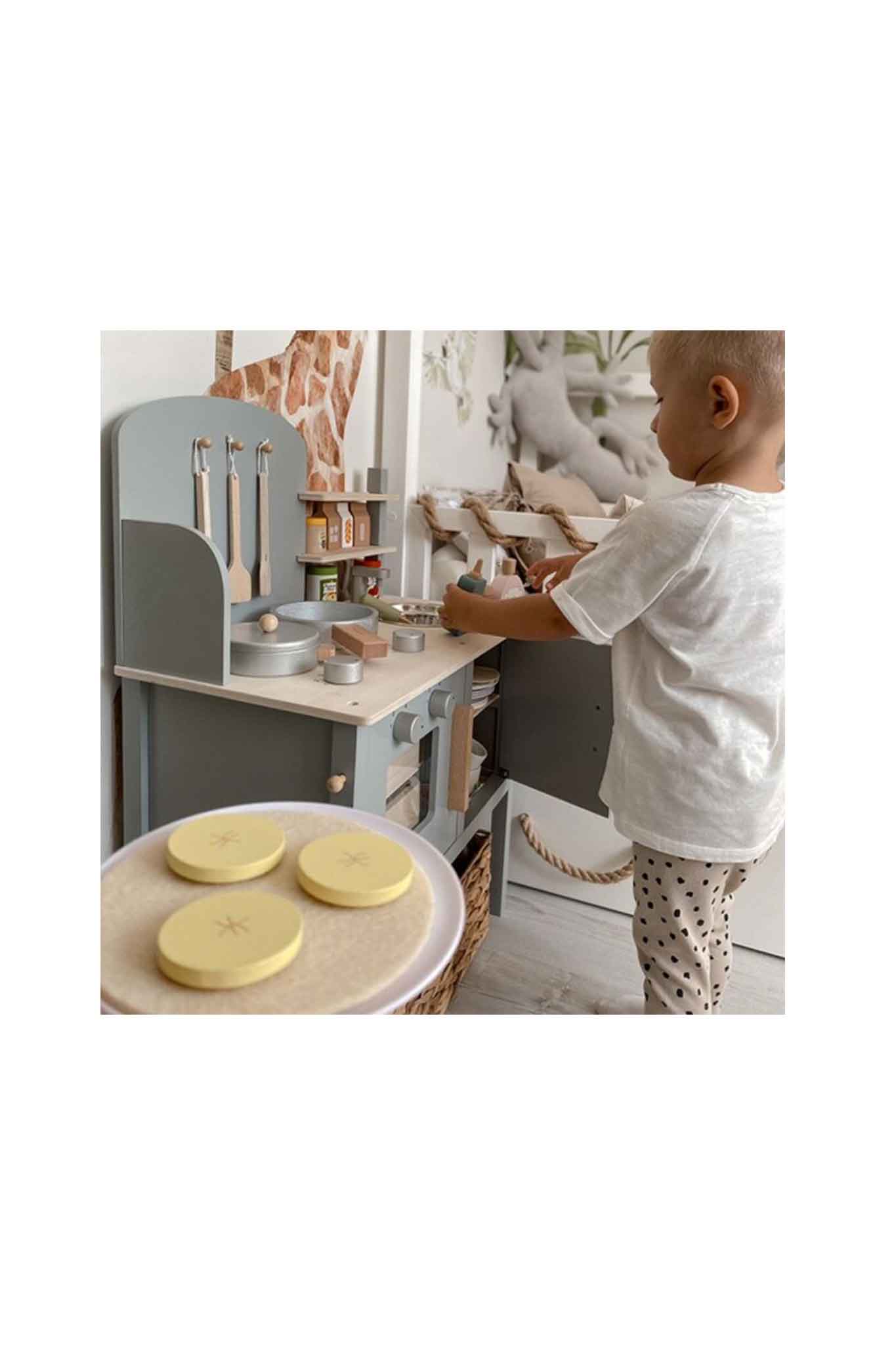 Jabadabado Kitchen With Pot & Pan Grey