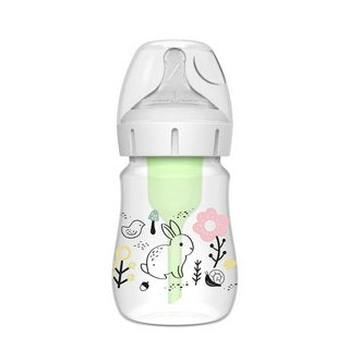 Dr. Brown's Anti-Colic Newborn Options+ PP Wide Neck 5oz/150ml Bottle, Jungle Elephant/Woodland Bunny, 1 Bottle, Level 1 Teat