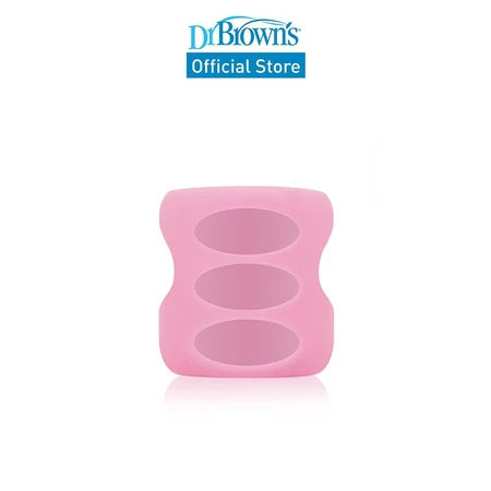 Dr. Brown's Options+ Glass Wide Neck Bottle Silicone Sleeve, 5oz/150ml, Light Pink, 1 Piece