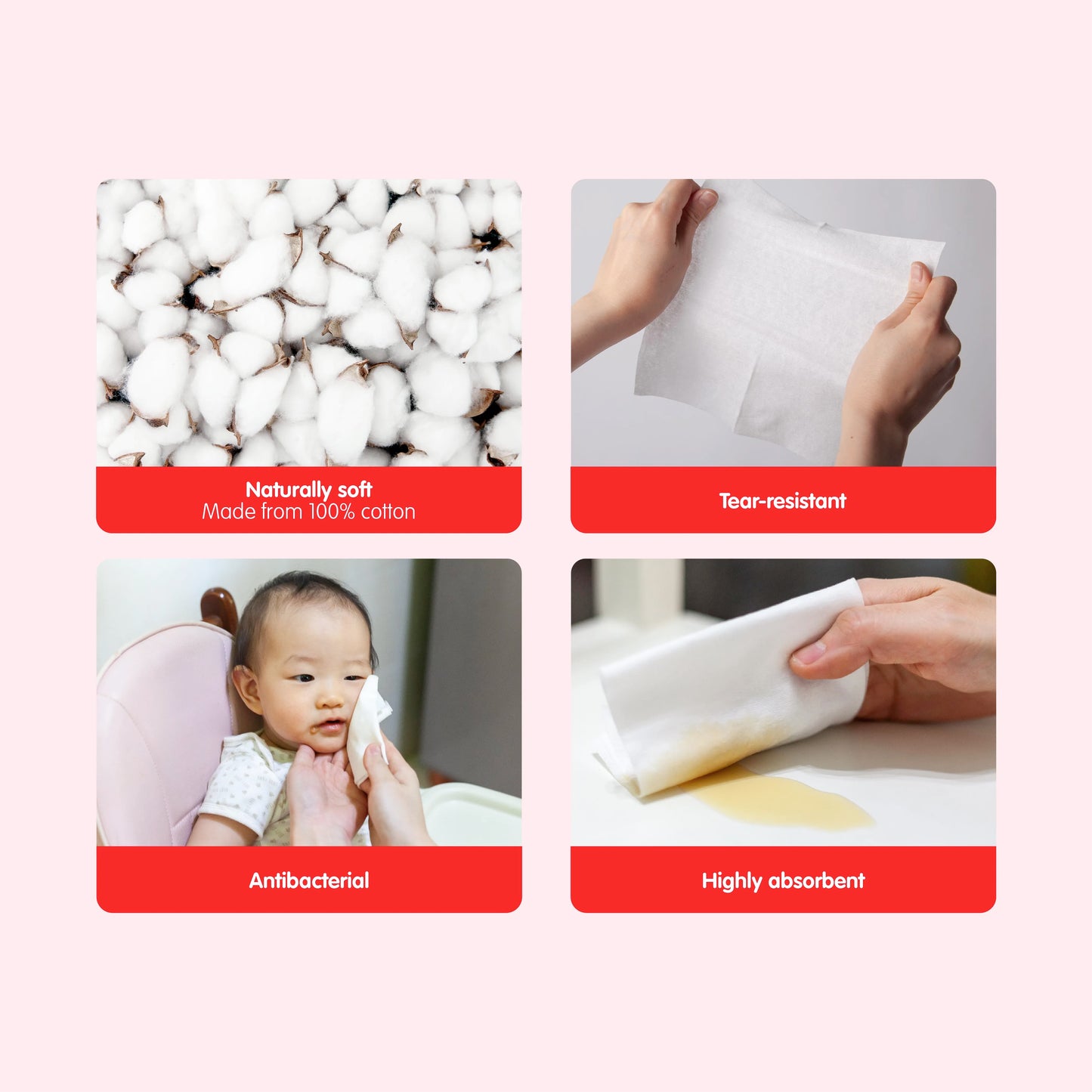 Suzuran Baby Antibacterial Cotton Sheet Mini Packs ( 9 packs)