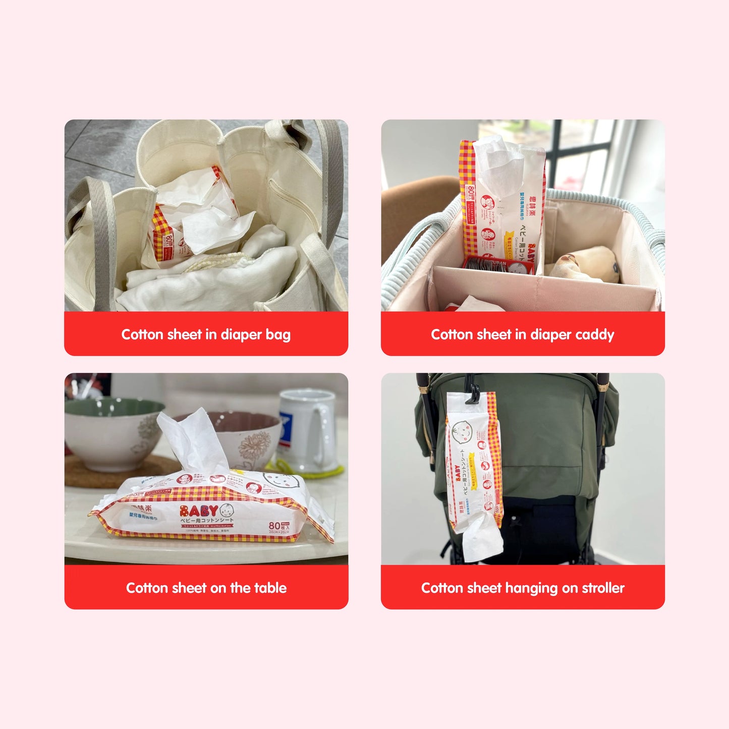 Suzuran Baby Antibacterial Cotton Sheet 80pcs
