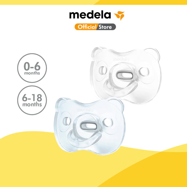 Medela Baby Soft Silicone Duo Pacifier | [ 0-6 Months, 6-18 Months ] [ 2Pcs / Pack ]