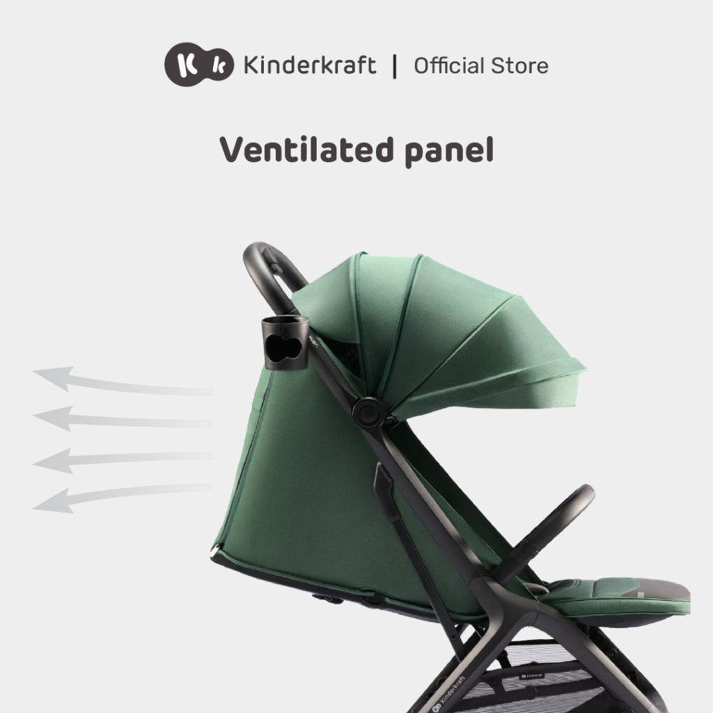 Kinderkraft Stroller Nubi2 Stylish Foldable For Newborn Up To 22Kg(Green/Pink/Grey/Beige)