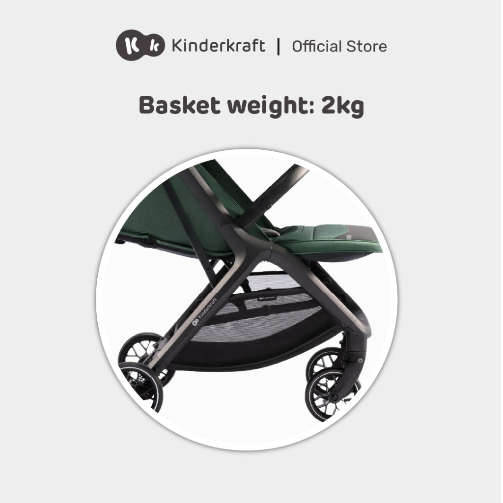 Kinderkraft Stroller Nubi2 Stylish Foldable For Newborn Up To 22Kg(Green/Pink/Grey/Beige)