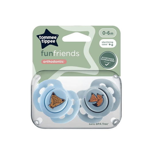 Tommee Tippee Soother Fun, 0-6M, 2 Packs