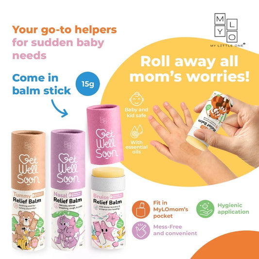 Mylo Gws Relief Balm Stick - Baby & Kids Nasal, Cough, Anti-Itch, Tummy, Colic, Bruise, Fever (15G)