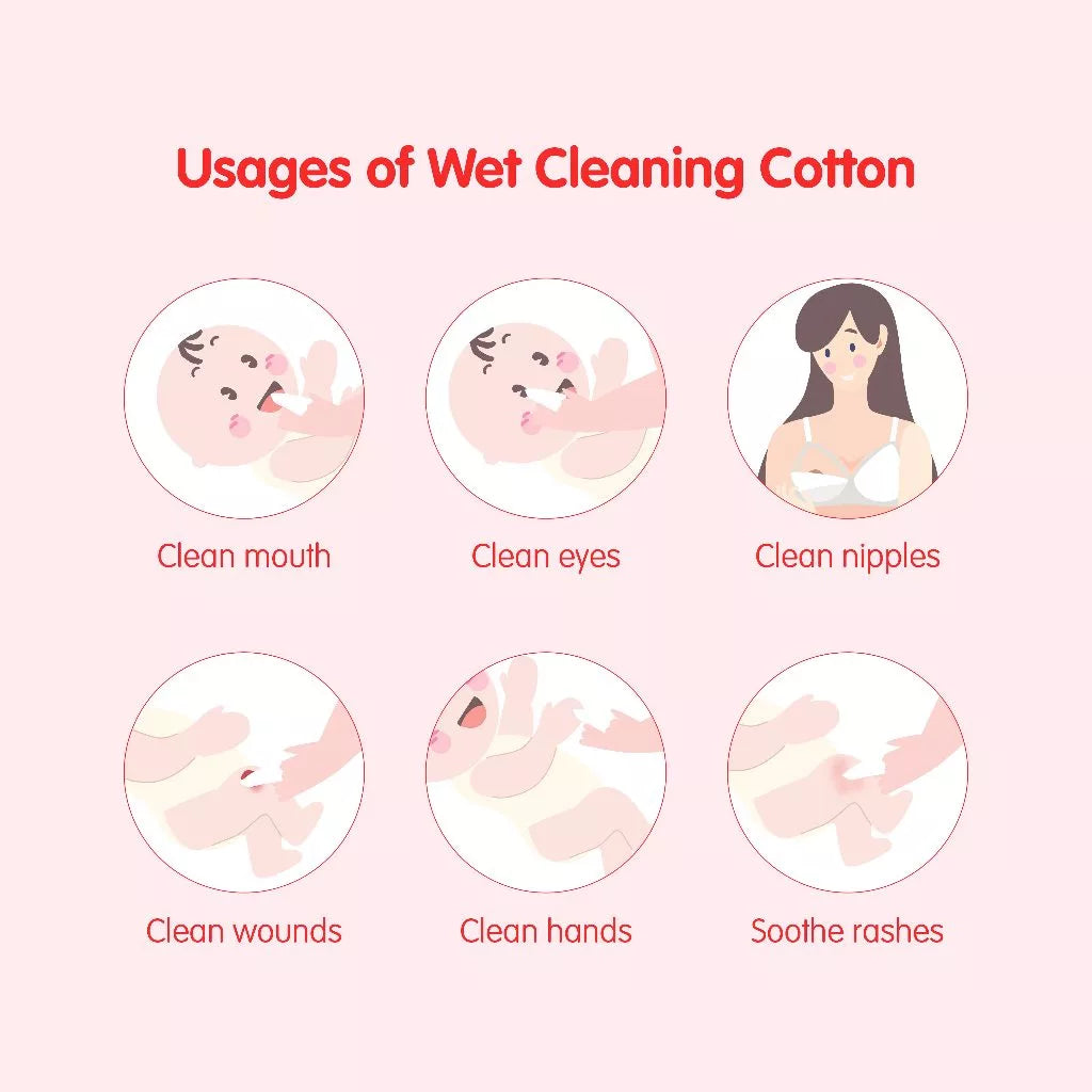 Suzuran Baby Wet Cleaning Cotton 30 sachets (60pcs)