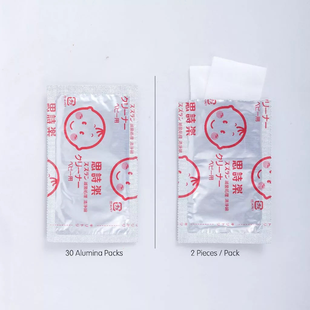 Suzuran Baby Wet Cleaning Cotton 30 sachets (60pcs)