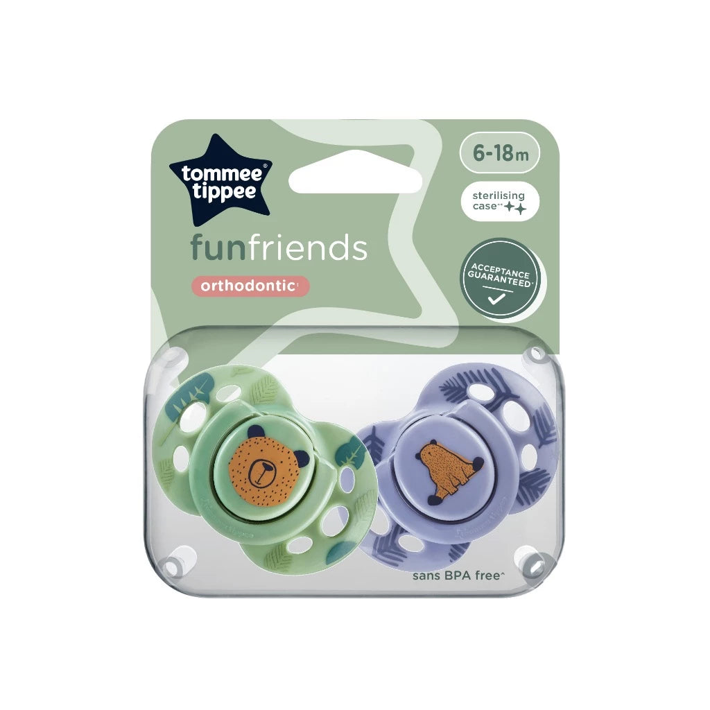 Tommee Tippee Soother Fun, 6-18M, 2 Packs