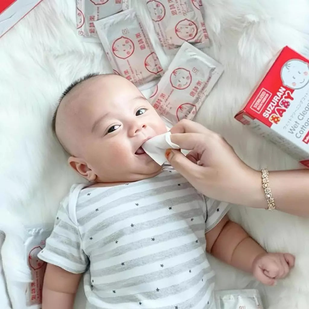 Suzuran Baby Wet Cleaning Cotton 30 sachets (60pcs)
