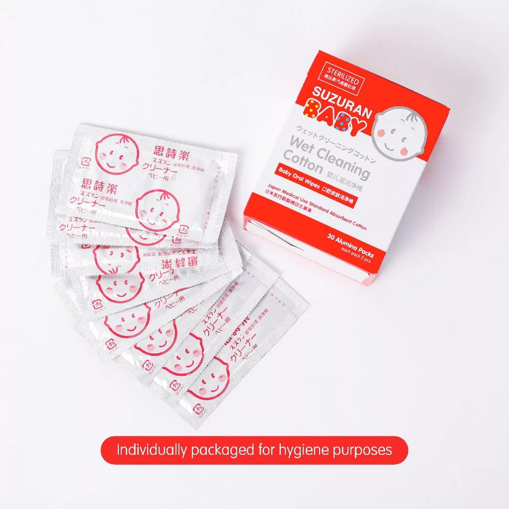 Suzuran Baby Wet Cleaning Cotton 30 sachets (60pcs)