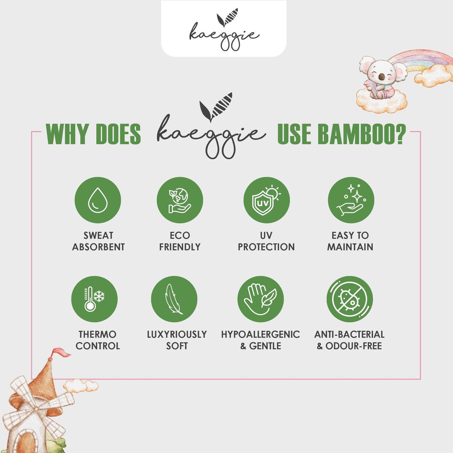 Kaggie Organic Bamboo Hugging Pillow ( S M L Xl ) - Grey