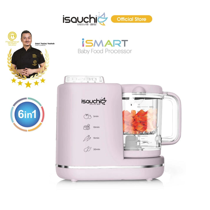 New Isa Uchi Ismart 6-In-1 Baby Food Processor (Pink)