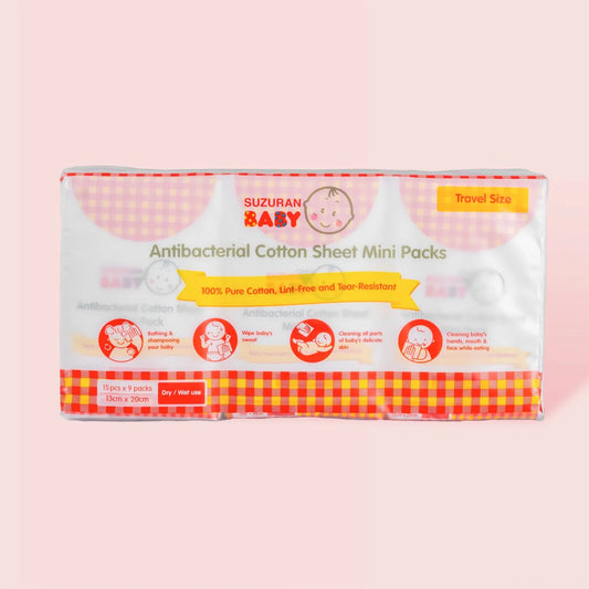 Suzuran Baby Antibacterial Cotton Sheet Mini Packs ( 9 packs)